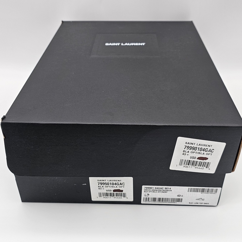 Saint Laurent Mens SL/61 Low Top Sneaker Leather Luxury White North Sea 10.5 - Picture 7 of 8